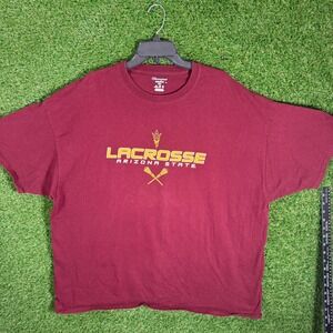 Champion Arizona State Sun Devils Lacrosse T Shirt XXXL‎ Maroon Mens